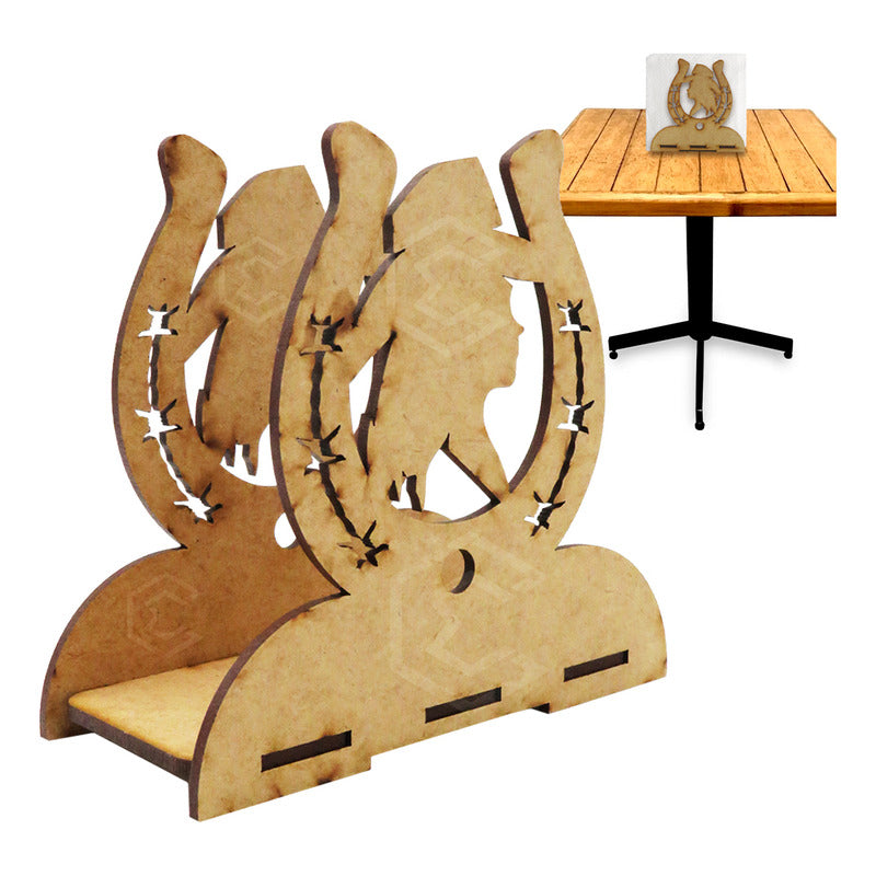 Kit 60 Servilletero Vaquero Sombrero Recuerdos 12cm Mdf 3mm