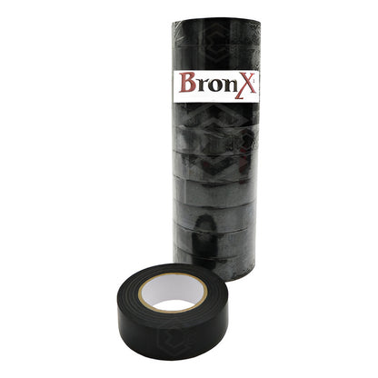 10 Piezas Cinta De Aislar Automotriz Resistente Negra Paq Negro Lisa