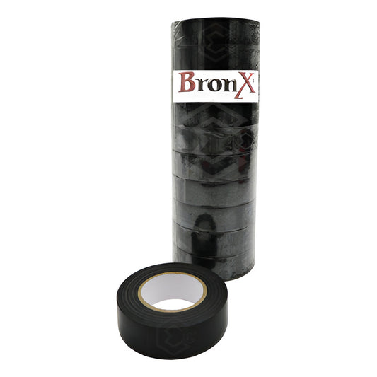 10 Piezas Cinta De Aislar Automotriz Resistente Negra Paq Negro Lisa