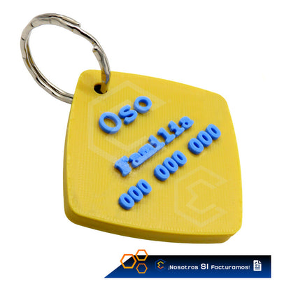 Placa Identificación Personalizado Perro Scooby Doo 3d Petg Azul Y Amarillo