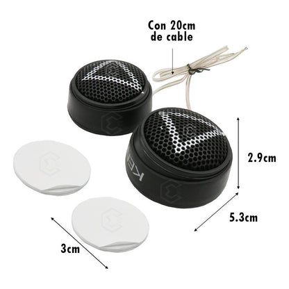 Par De Tweeters Grandes Kenwood Bocina Negro 7500 Watts Negro