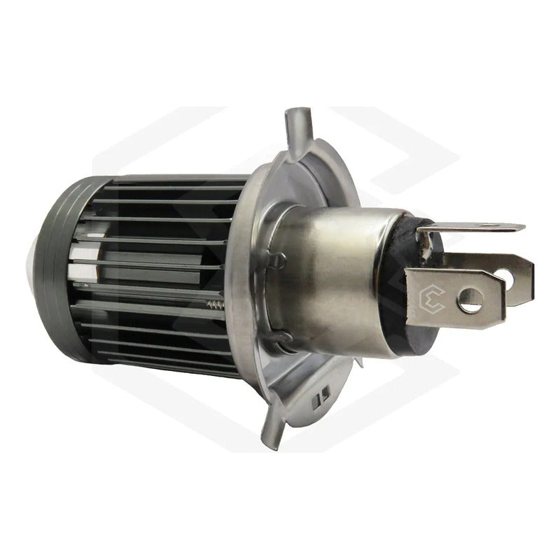 Foco Moto H4 Lupa Con Ventilador Ba20d Bicolor 6 Leds Csp