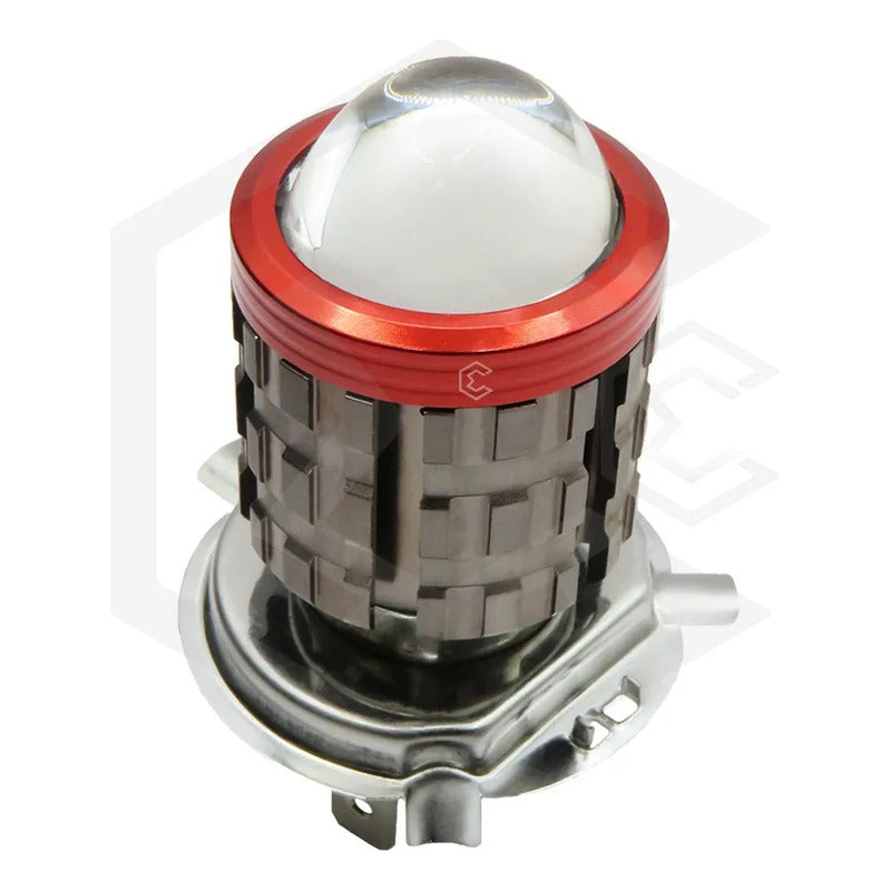 Foco Moto H4 Lupa Proyector Bicolor 6 Leds Csp 2 Funciones T H4