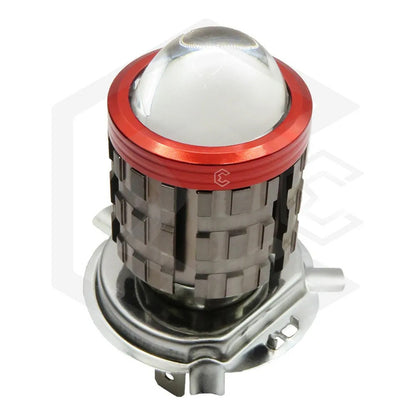 Foco Moto H4 Lupa Proyector Bicolor 6 Leds Csp 2 Funciones T H4