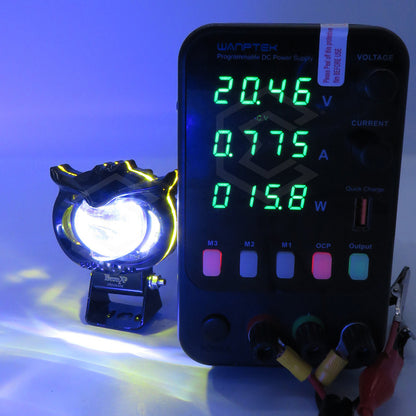 Par Faros 6 Leds 1 Lupa Bicolor Fijo Estrobo Cíclope 12-24v
