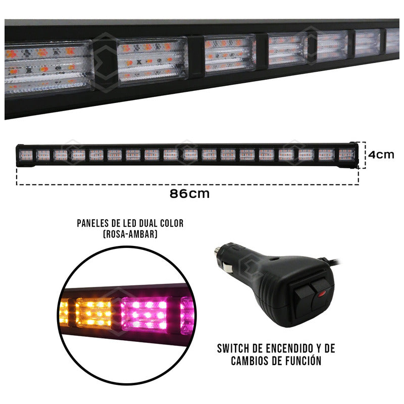 Barra 324 Led 19 Funciones 18 Módulos Bicolor Estrobo 12-24v