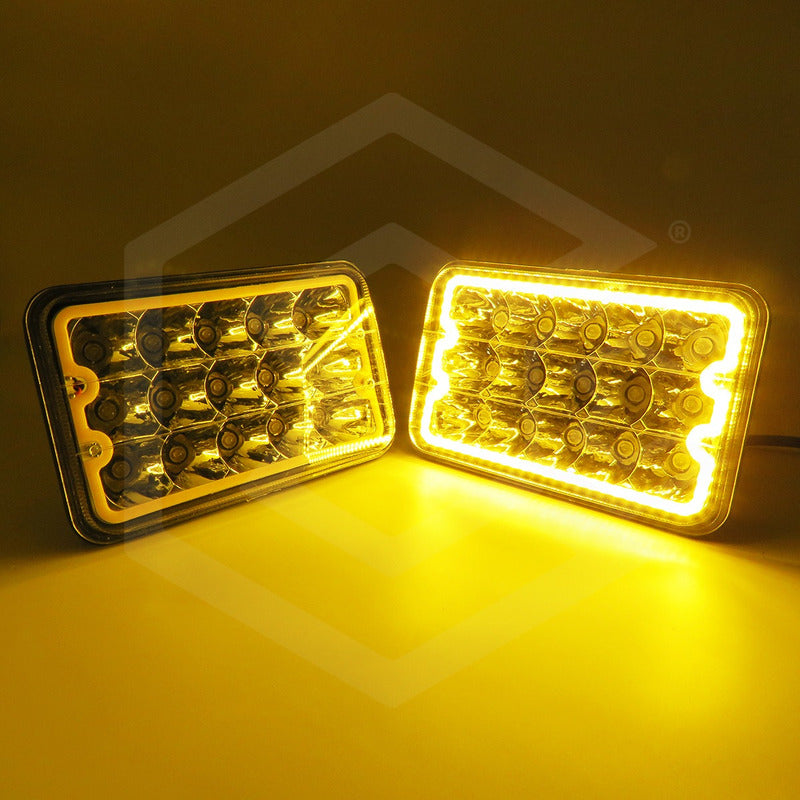 Par Unidad 4x6 99 Led Blanco Aro De Angel  Alta/baja 12/24v