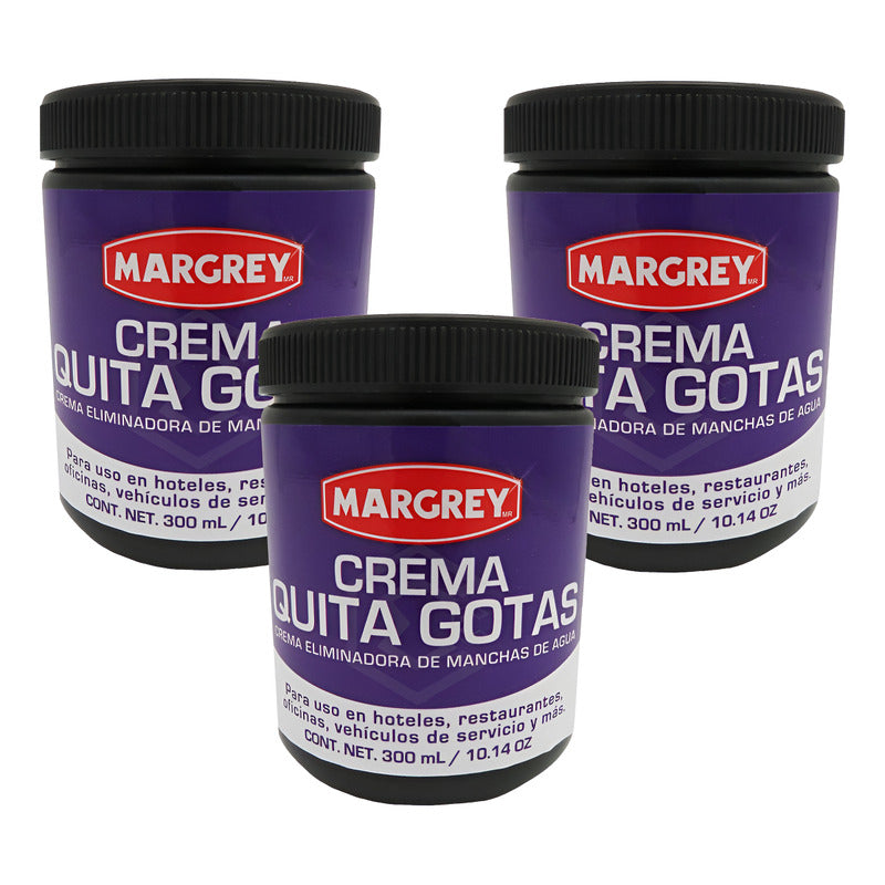 3 Crema Quita Gotas Vidrios Y Cristales Pieza 300 Ml Margrey