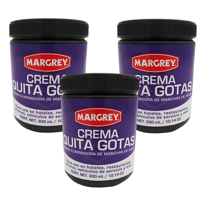3 Crema Quita Gotas Vidrios Y Cristales Pieza 300 Ml Margrey