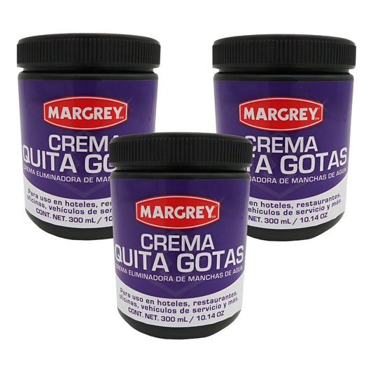 3 Crema Quita Gotas Vidrios Y Cristales Pieza 300 Ml Margrey
