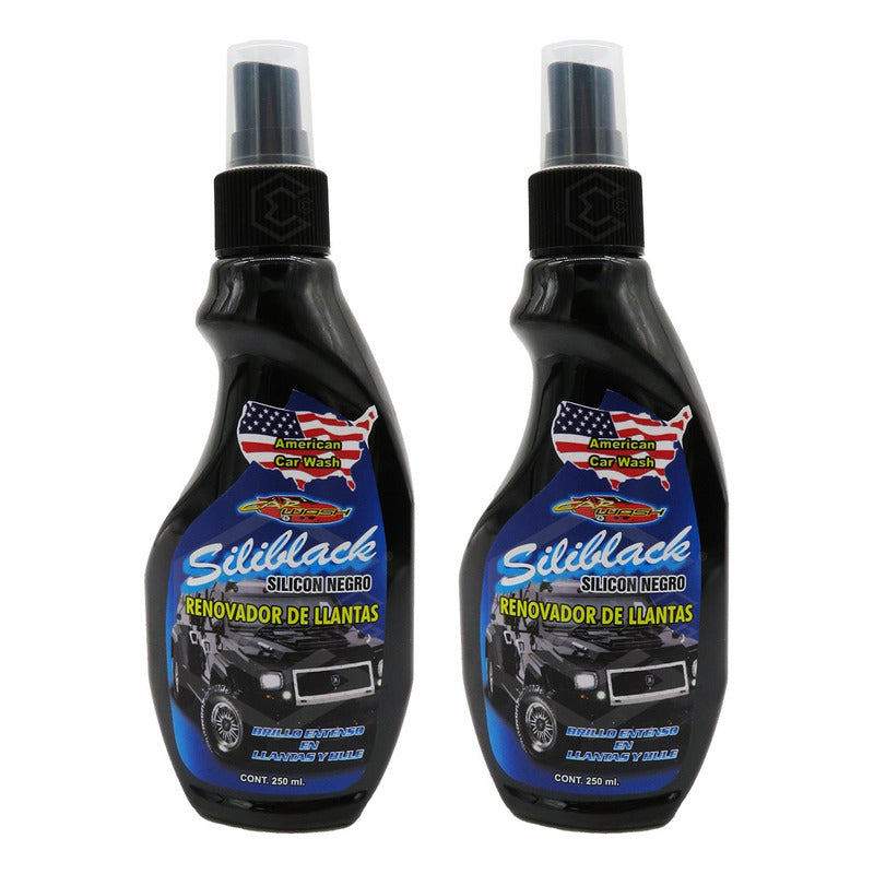 2 Renueva Y Protege Llantas Hules Plásticos Molduras 250ml Negro