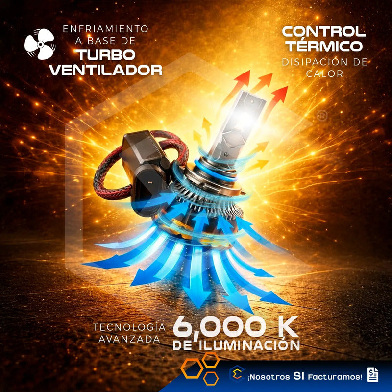 2 Focos Led Canbus Ventilador Alta O Baja 28,000lm 71w 9-36v H11