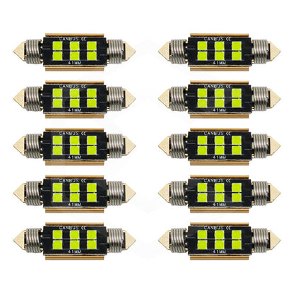 Kit 10 Focos Luz Interior 31 36 39 41 Mm 6 Leds Canbus 12v
