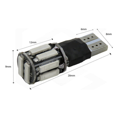 Kit 10 Focos De Pellizco 10 Led Canbus Fijo + Estrobo T10