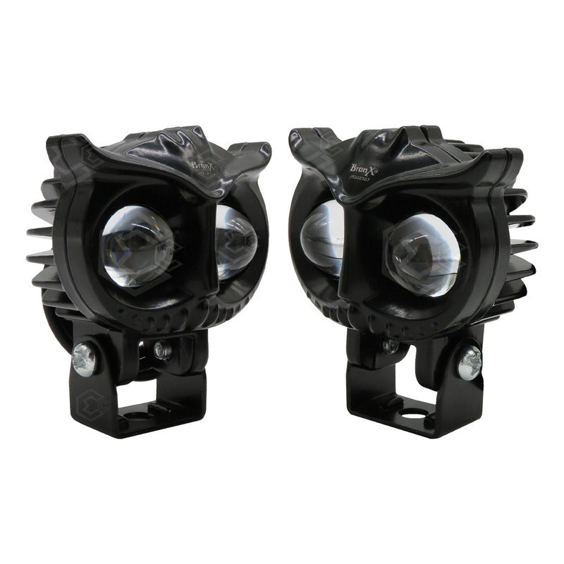 2 Faros Universal Búho 12 Hiperleds Blanco/azul 4 Funciones