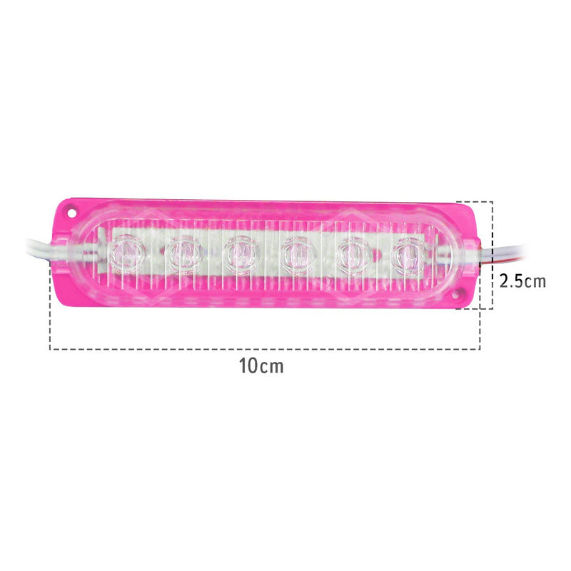 20 Módulos 6 Led Acrilico Alta Intensidad Color A Elegir 12v