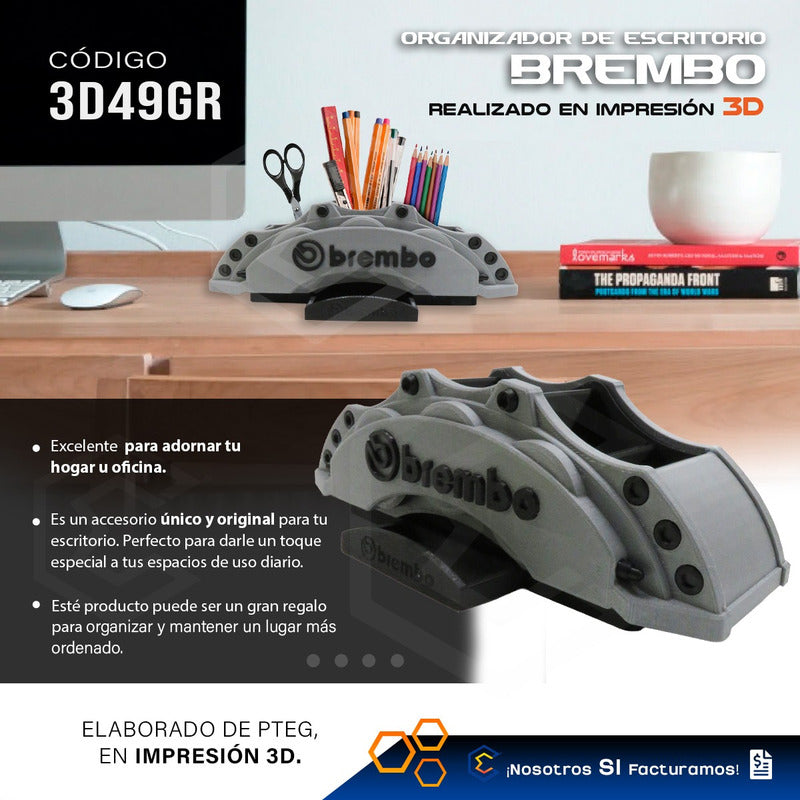 Porta Lápices Organizador Escritorio Brembo Caliper 3d Petg