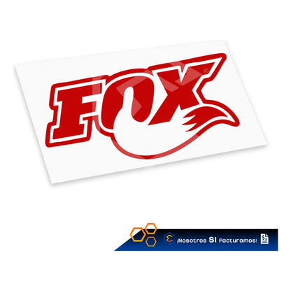 Calcomanía Fox Zorro Rojo Letras Sticker Vinil Auto 12cm