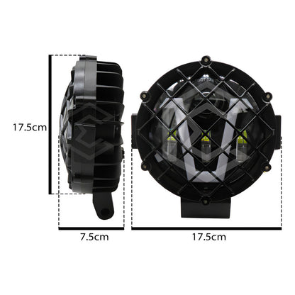 Par De Faros 7'' 30 Leds 4 Lupas Bicolor En V Rejilla 12-24v