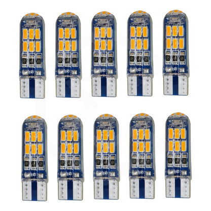 Kit De 10 Focos De Pellizco T10 15 Leds Encapsulado 3014 12v