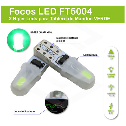 Kit 10 Focos Led Tablero Cluster T5 2721 12v 7 Colores