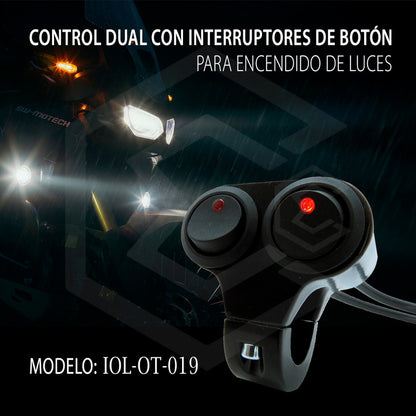 Doble Switch Interruptor Para Moto On/off C/luz Metalico