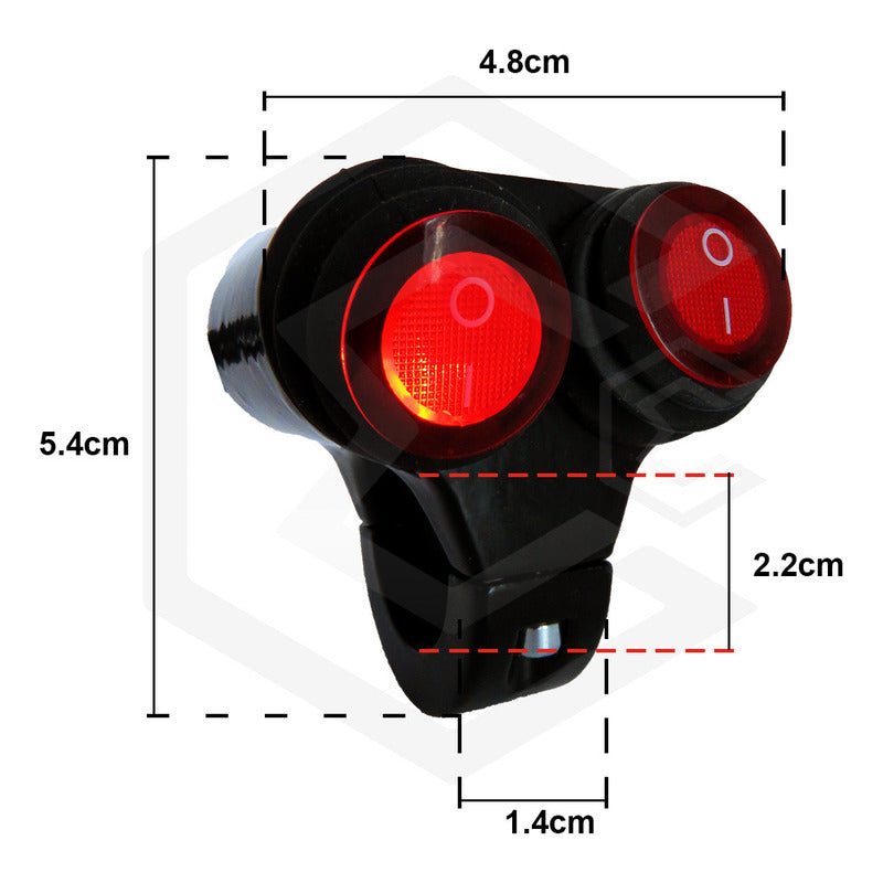 Switch Para Moto Doble Interruptor Para Luces Con Luz 1 Paso
