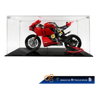 Caja Exhibición Acrilico Para Ducati Panigale V4 Lego 40x20 Blanco