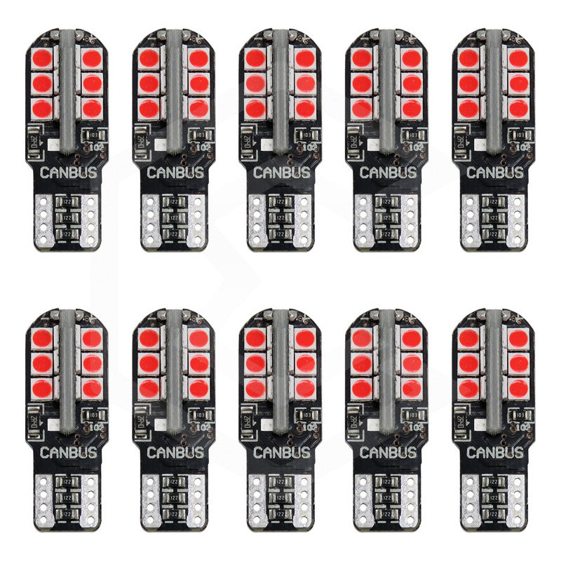 Kit 10 Focos Pellizco T10 24 Leds Canbus 3030 Alta Potencia