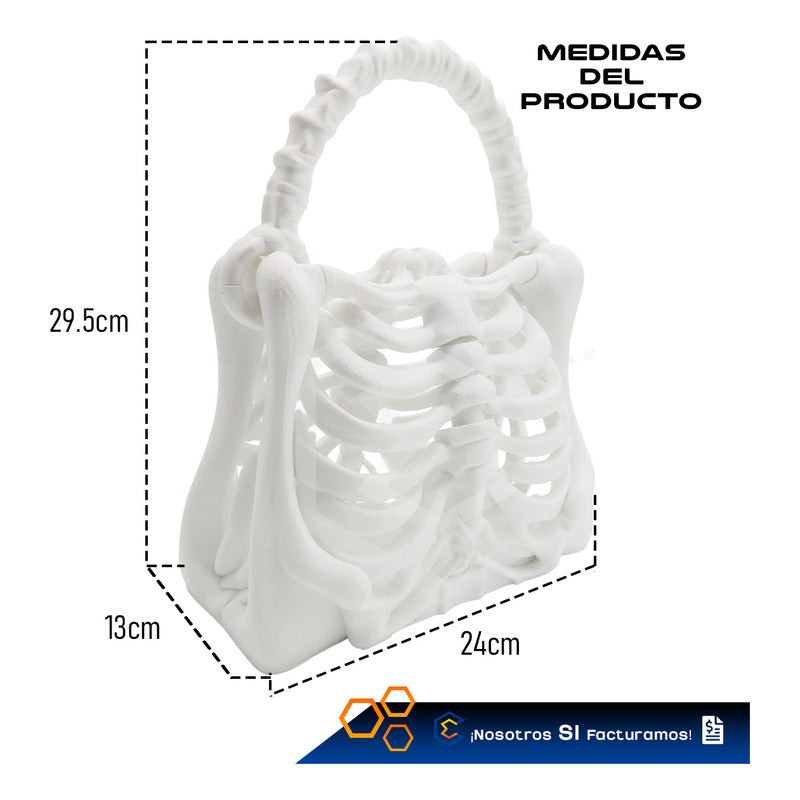 Bolso De Esqueleto Hueso Gotico Halloween Impresión 3d Petg
