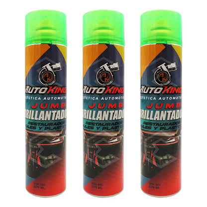 3 Abrillantador Jumbo Restaurador De Hules Y Plásticos 579ml Abrillantador