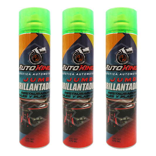 3 Abrillantador Jumbo Restaurador De Hules Y Plásticos 579ml Abrillantador