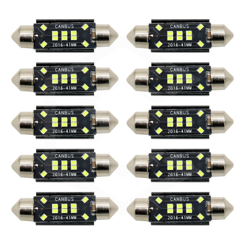 Kit 10 Focos Luz Interior 10 Leds Canbus 31mm 36mm 39mm 41mm