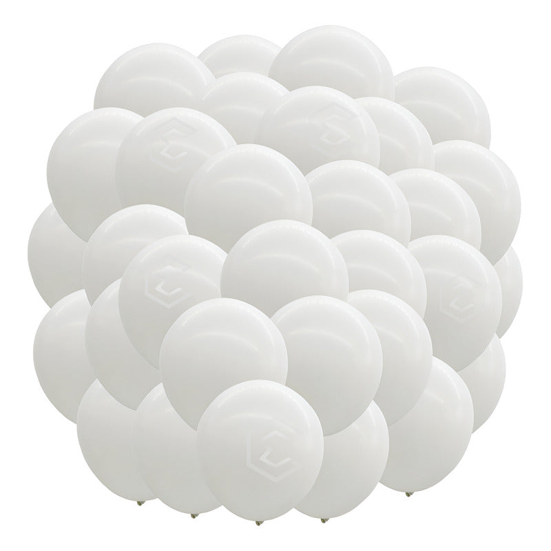 Bolsa 25 Globos Blanco Brilloso #18 Adorno Fiest Bodas Latex Blanco