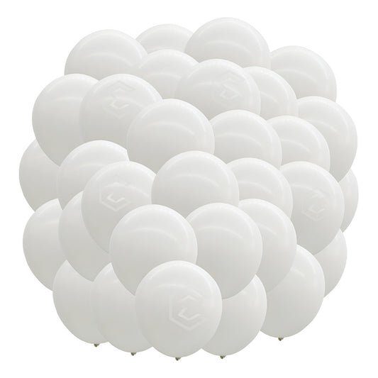 Bolsa 25 Globos Blanco Brilloso #18 Adorno Fiest Bodas Latex Blanco