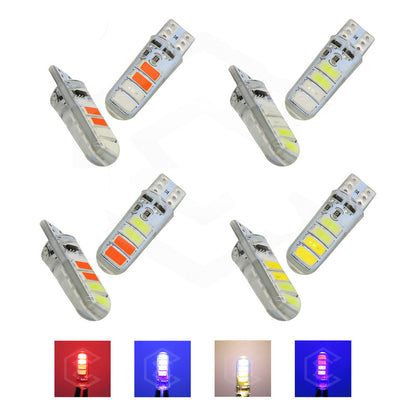 Kit 5 Pares Focos De Pellizco T10 8 Leds Estrobo En Codigo