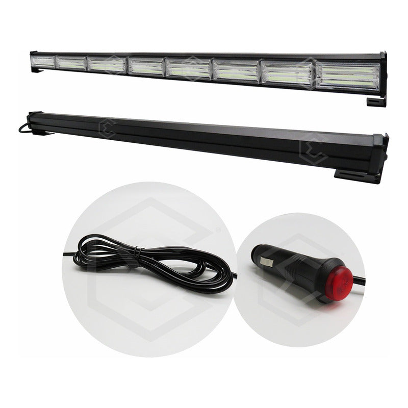Barra Torreta Led Cob 8 Módulos Estrobo Código 16 Funciones