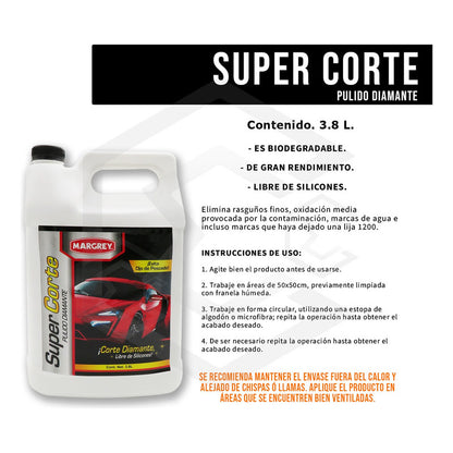 Pulimento Quita Rayones Super Corte Margrey 3.8lt Blanco