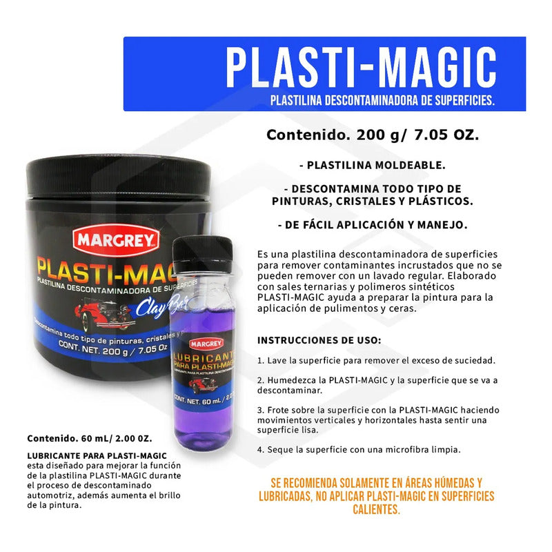 5 Plastilina Arcilla Descontamina Plásti Magic 200gr Margrey Violeta