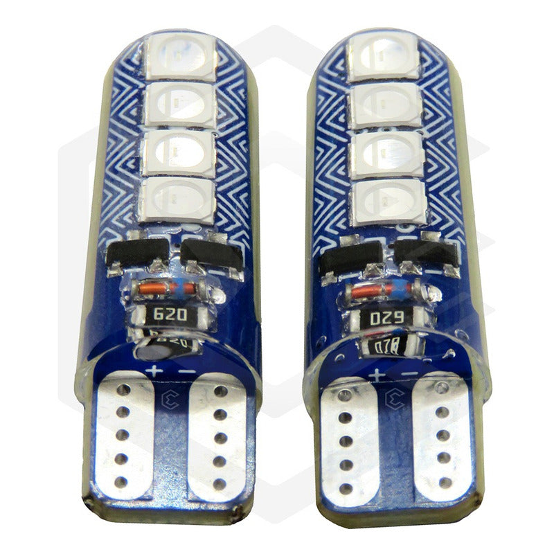 Par Focos De Pellizco T10 8 Led Codigo 3 Funciones 12v