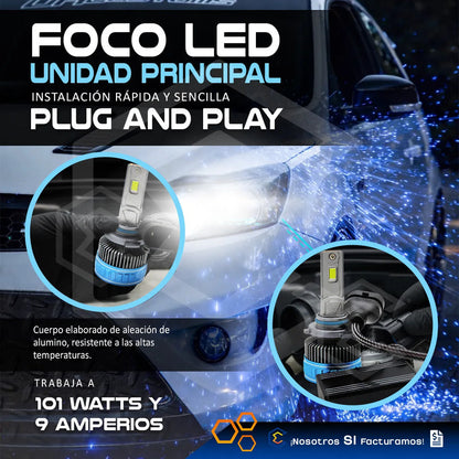 2 Focos 30 Led 9006 Canbus Ventilador Alta Baja 36000lm 101w 9006