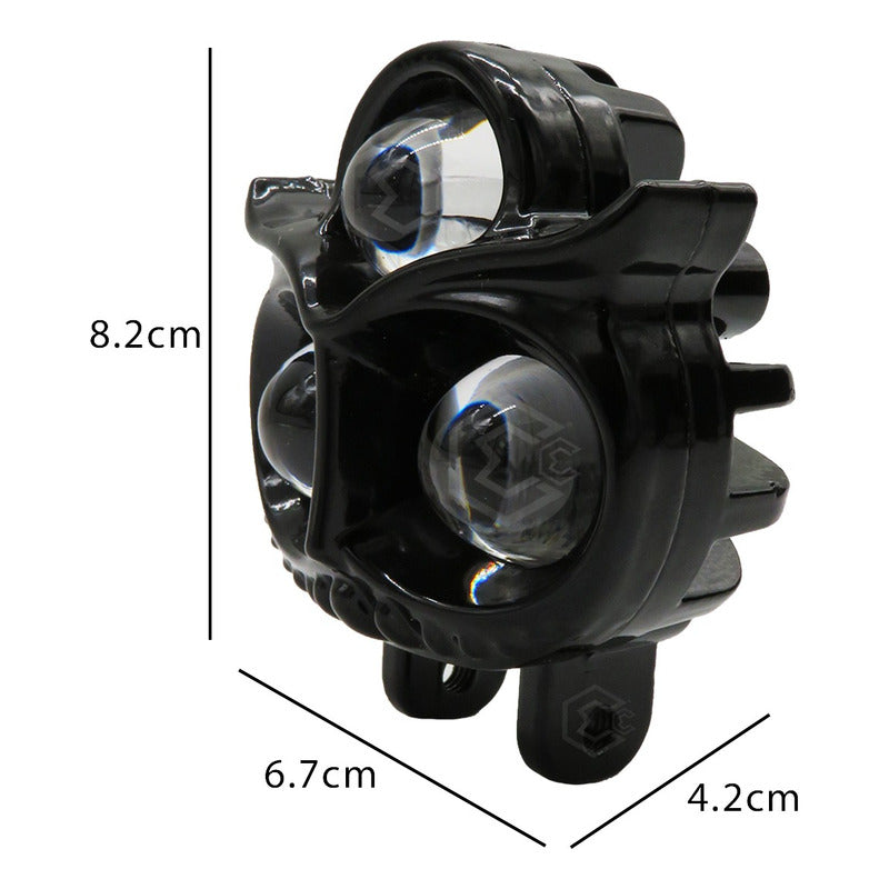 2 Faros Búho 18 Hiper Leds Lupa Estrobo Bicolor 12-24v Moto