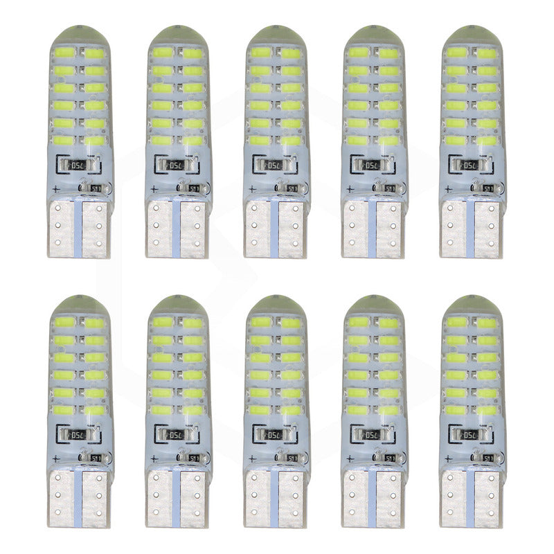Kit De 10 Focos De Pellizco 24 Leds Canbus Fijo+estrobo 12v
