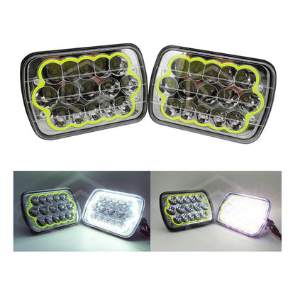 Par Unidad 5x7 108 Led Blanco Aro De Angel Alta/baja 12/24v