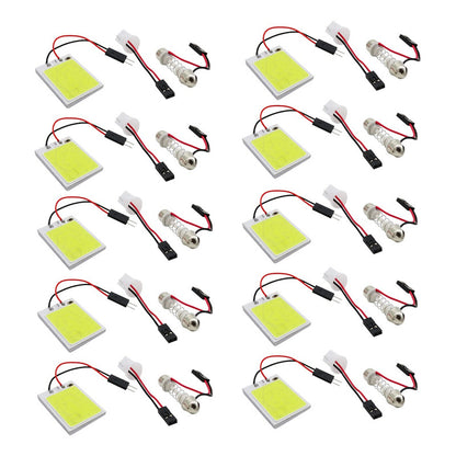 10 Placa Luz Interior Para Coche 24 48 Leds Cob 2 Adaptadore