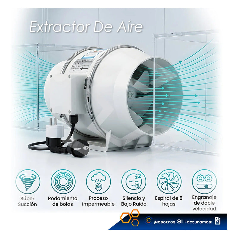 Extractor De Aire Humo Cocina Potente Silencioso 6 Pulgadas