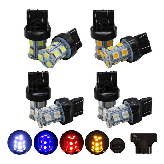 Par De Focos 13 Leds 7443 Cuartos Stop Direccional Fijo 12v