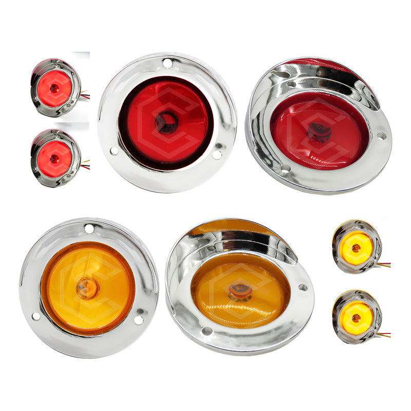 1 Plafon 9 Led Gel Redondo Bisel Cromo 2'' Estrobo 12-24v