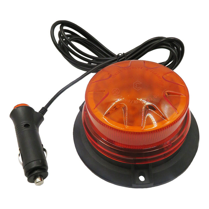 Torreta Led Color Ambar 12-24v 15w Ip65 Con Iman 7 Funciones