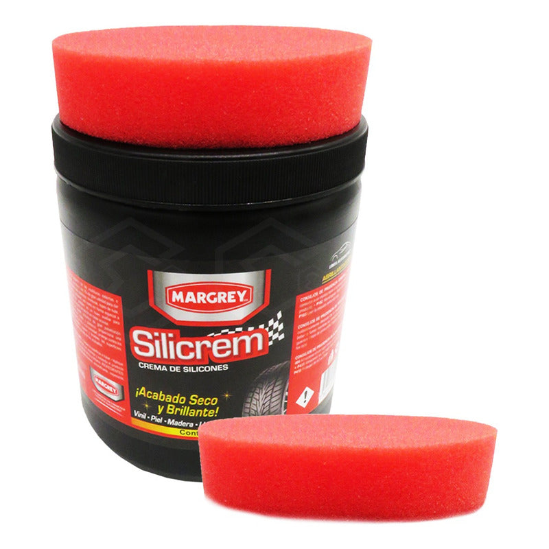 6 Silicrem 1lt Crema Silicones Tablero Llantas Abrillantador Blanco